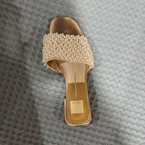 Dolce Vita Pearl Embellished Sandals - white